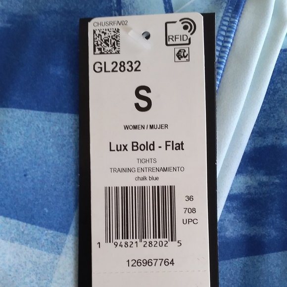 🆕Reebok Women's Lux Bold Graphic Leggings,Chalk Blue, Brand New, NWT, Authentic - Picture 4 of 11